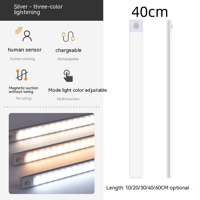 Smart Infrared Sensor Lamp Wireless Magnetic Long Cabinet Light With Rechargeable Hallway Wardrobe Bestway