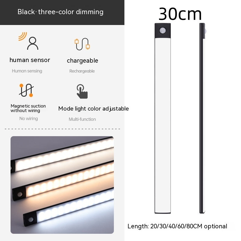 Smart Infrared Sensor Lamp Wireless Magnetic Long Cabinet Light With Rechargeable Hallway Wardrobe Bestway