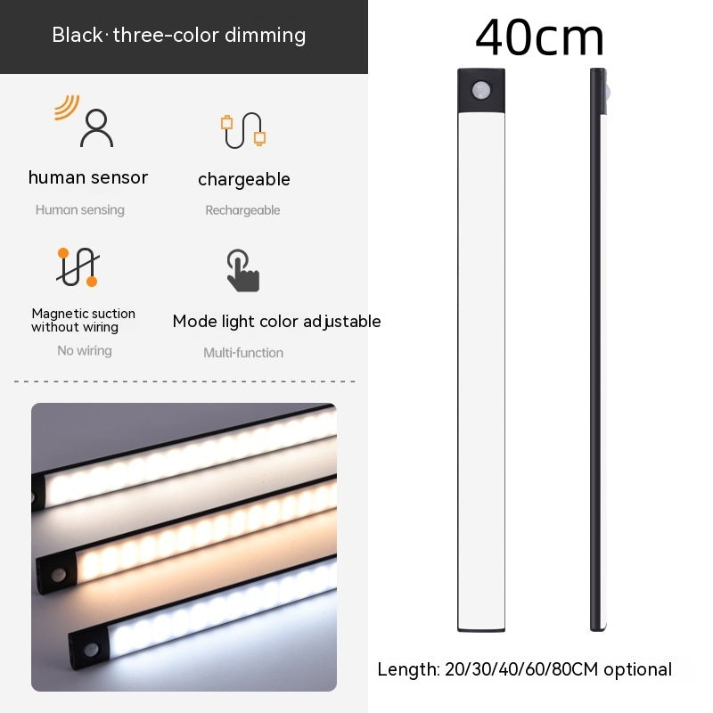 Smart Infrared Sensor Lamp Wireless Magnetic Long Cabinet Light With Rechargeable Hallway Wardrobe Bestway