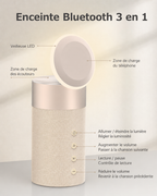 3 In 1 Multi-Function IPhone And AirPods Wireless Charger Portable Bluetooth Speaker With Touch Lamp For Home And Office KAIBA