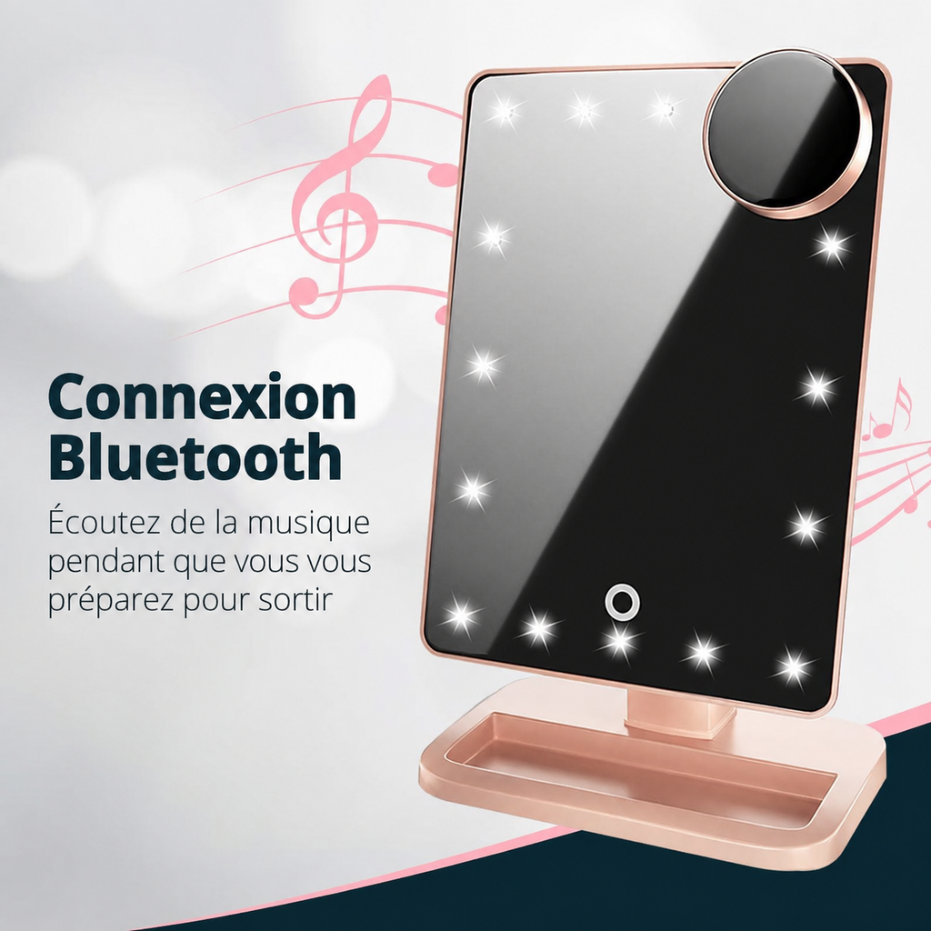 Miroir de maquillage LED avec Bluetooth KAIBA