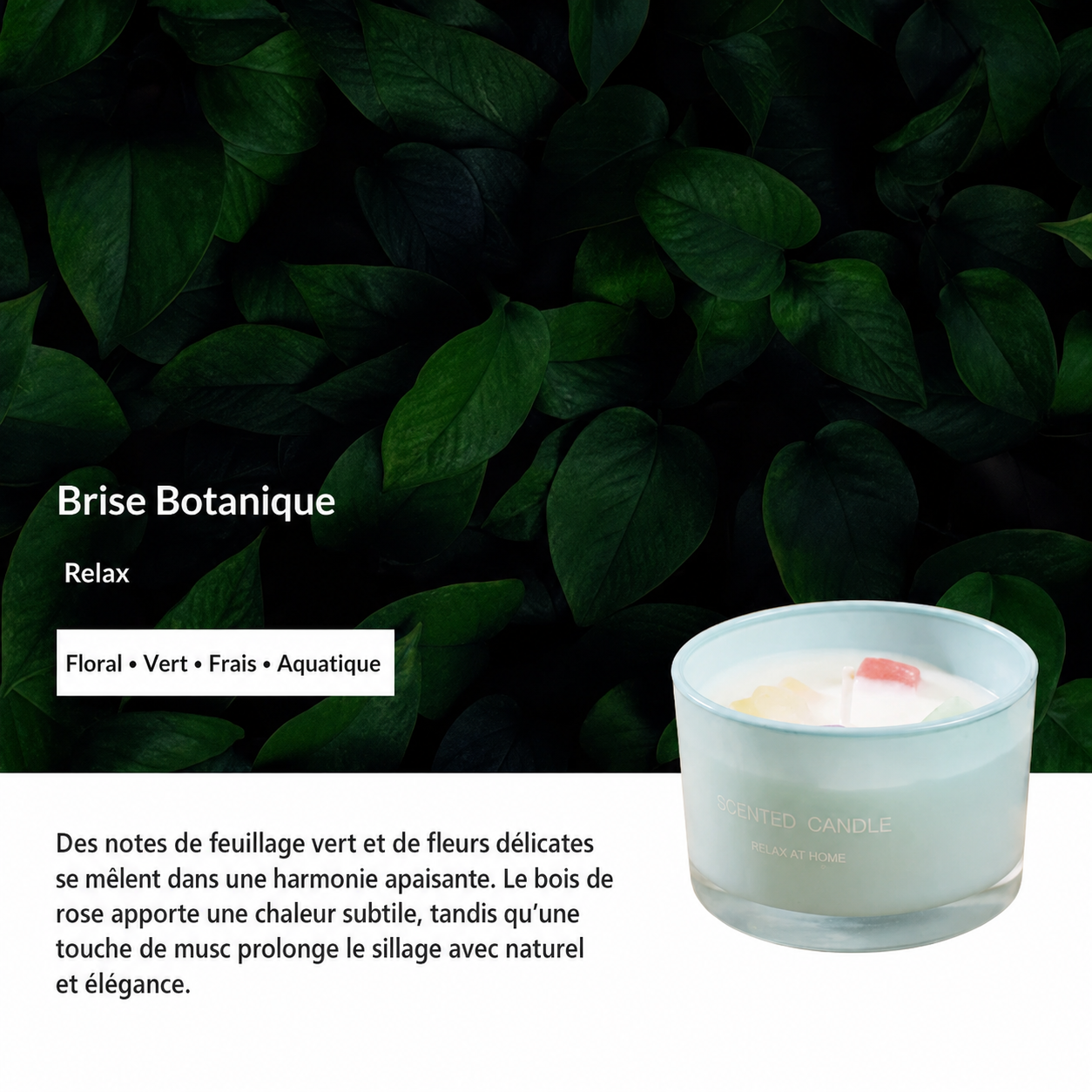 Bougie d’aromathérapie à la cire de soja et huiles essentielles KAIBA