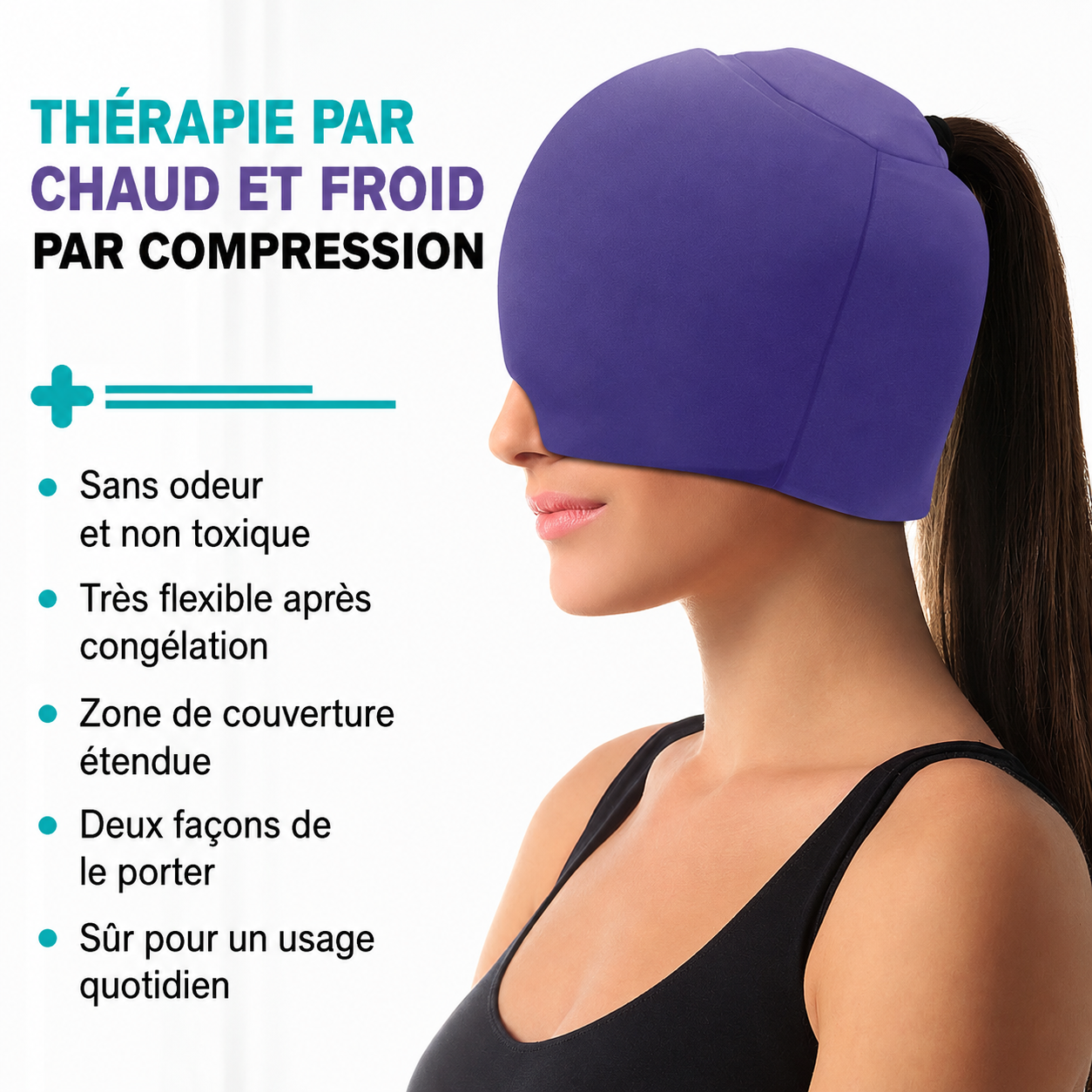 Bonnet anti-migraine avec gel rafraichissant 360° ComfiTech