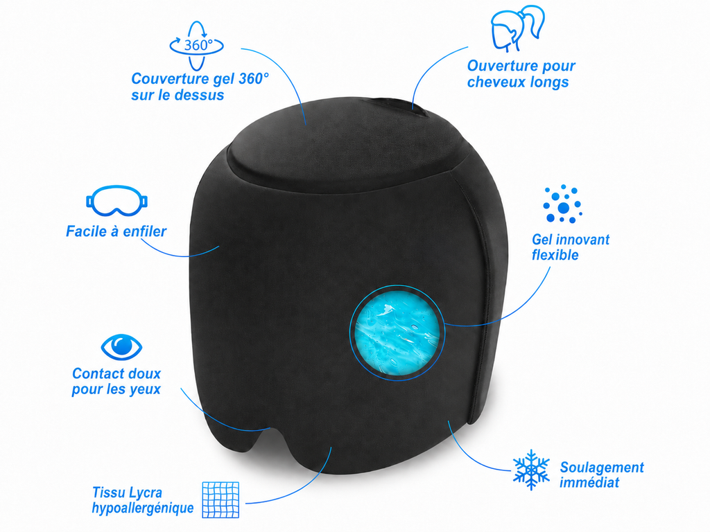Bonnet anti-migraine avec gel rafraichissant 360° ComfiTech