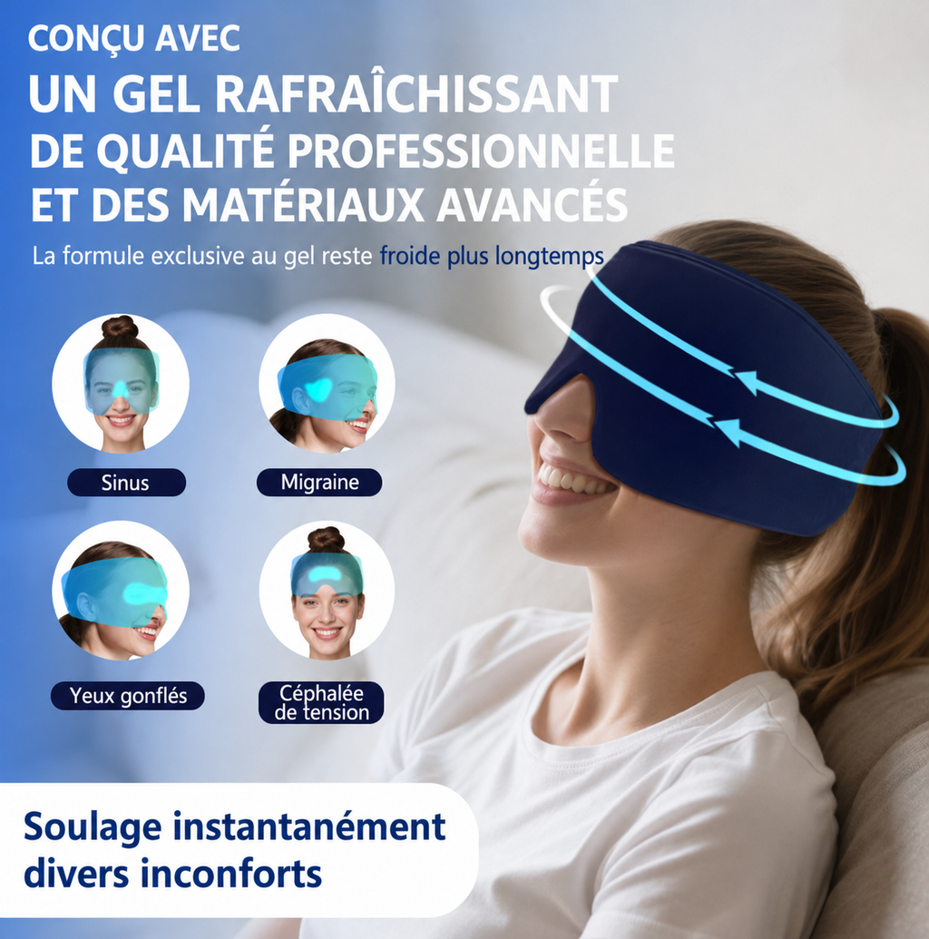Masque froid avec gel rafraîchissant  pour les yeux