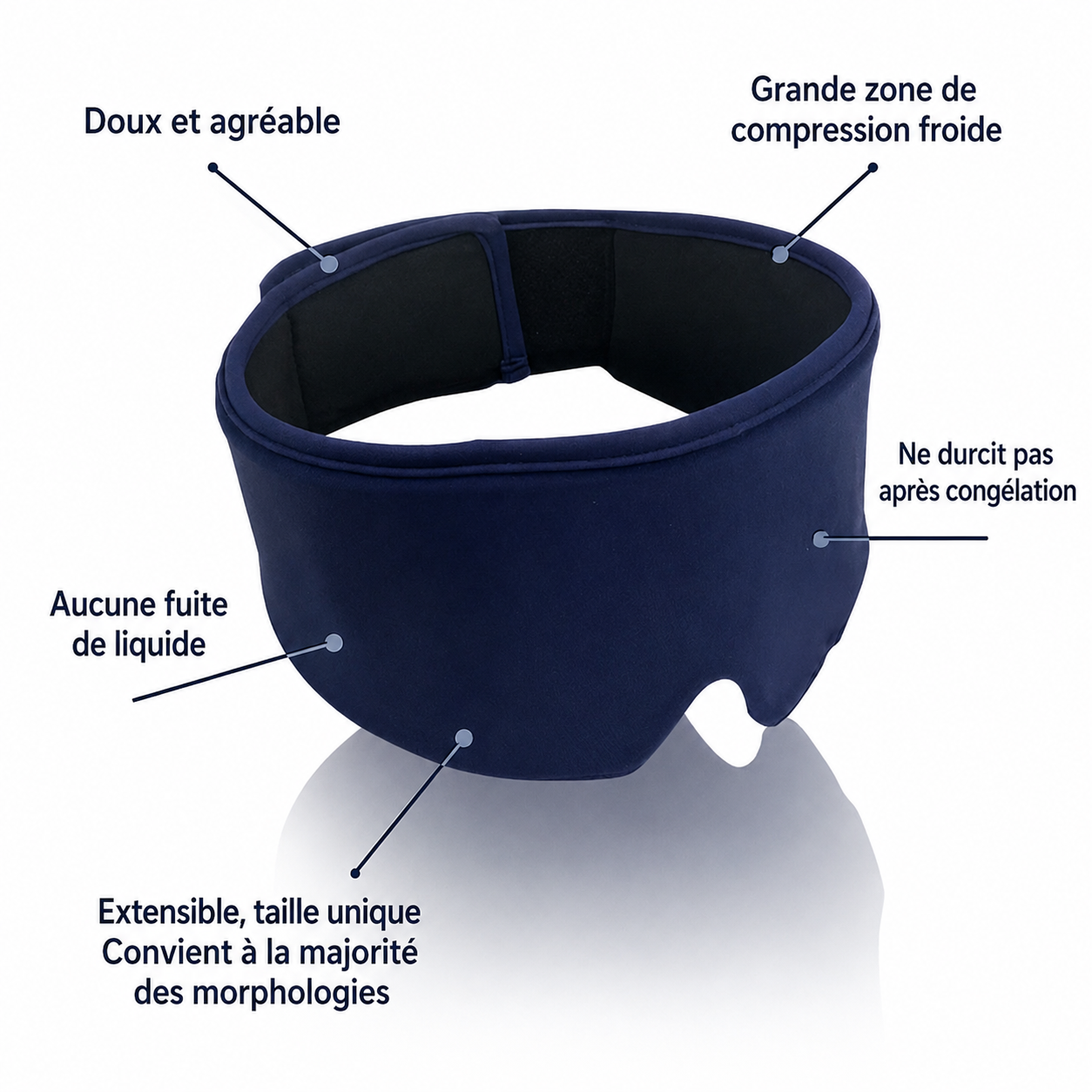 Masque froid avec gel rafraîchissant  pour les yeux