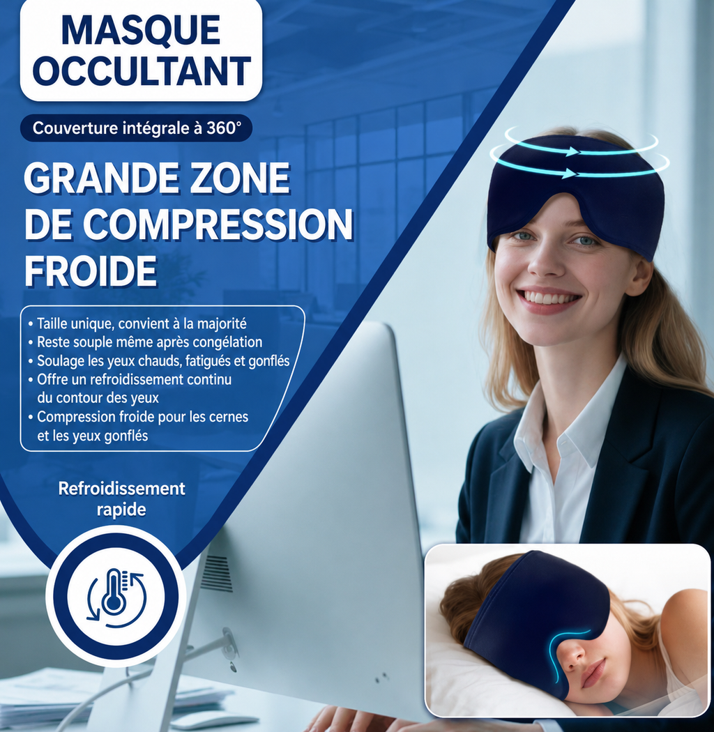 Masque froid avec gel rafraîchissant  pour les yeux