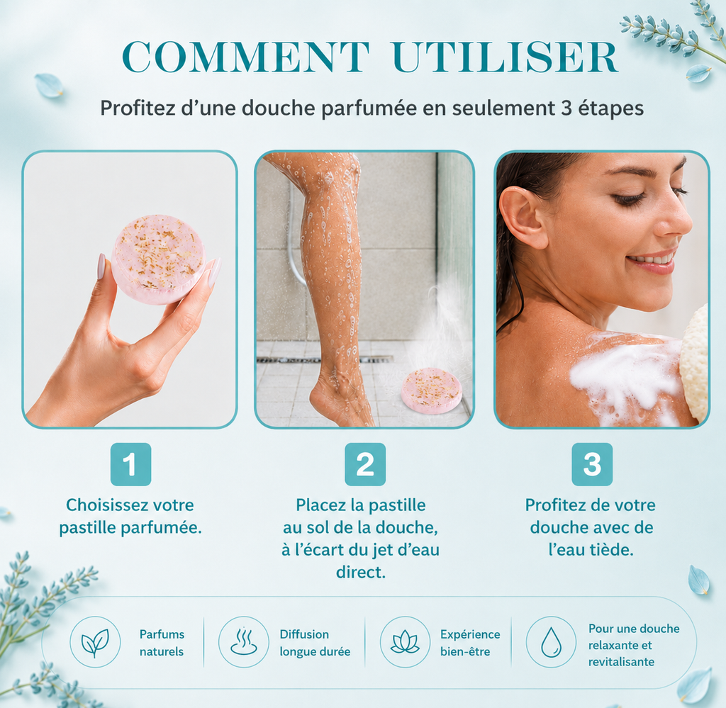 Galets de douche aux huiles essentielles shower steamers KAIBA