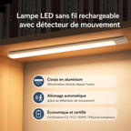 Lampe LED Sans Fil Rechargeable USB avec Détecteur KAIBA