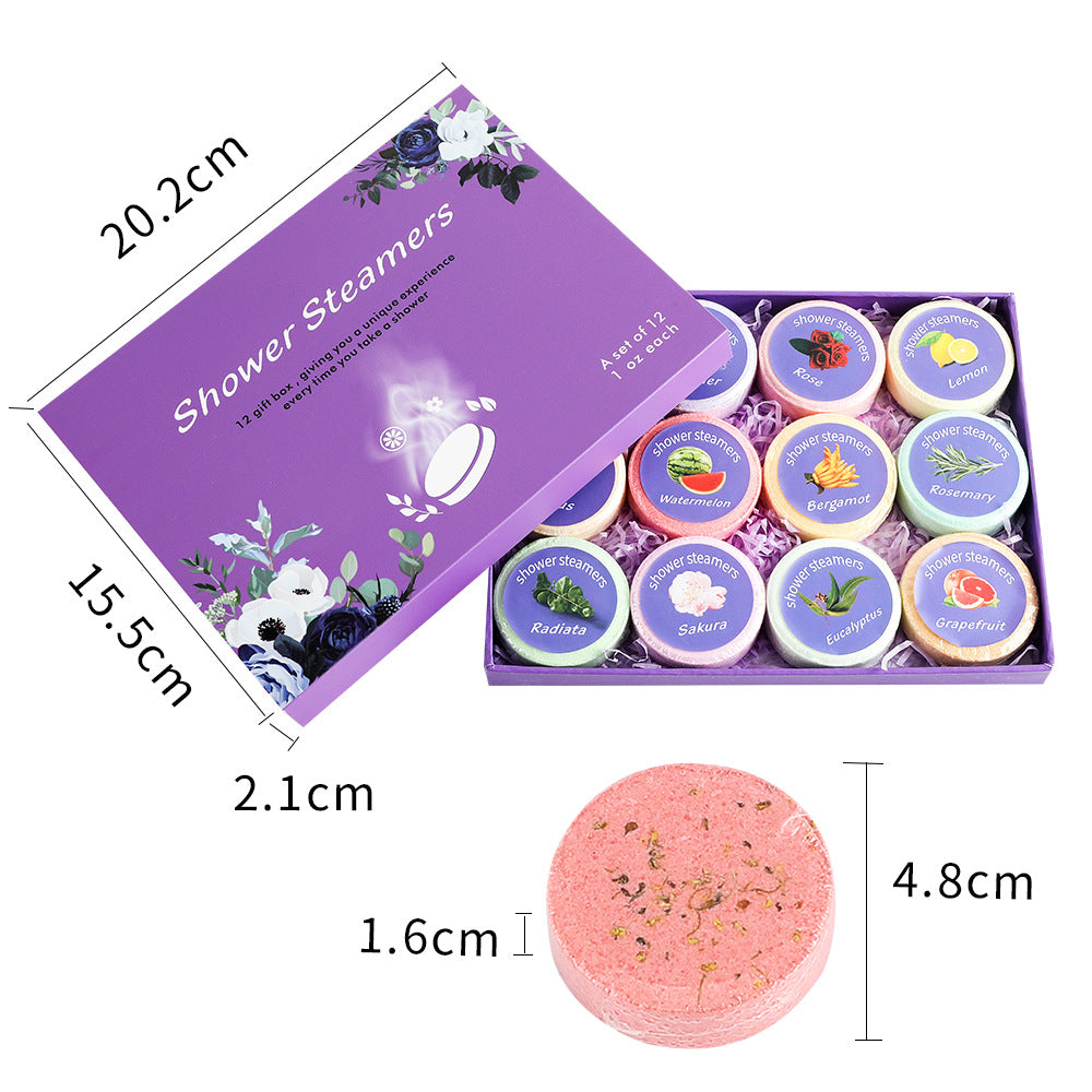 In Stock 12PCs Shower Piece Sea Salt With Dried Flowers Bath Salts Aromatherapy Sheet Bestway