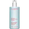 Flacon pompe Clarins Lait Corps Hydratant Velours 400 ml sur fond clair.