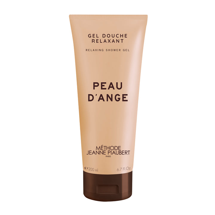 Tube de gel douche relaxant Peau d’Ange Jeanne Piaubert 200 ml sur fond blanc.