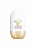 Flacon du fluide Lancaster Sun Perfect Air Sensitive Mineral SPF 50 40 ml sur fond blanc.